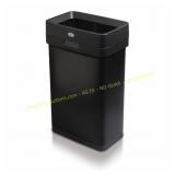 13 Gal Stainless Slim Open Trash Can, Black
