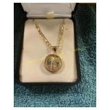Unverified Vintage 22in Figaro Pendant Necklace