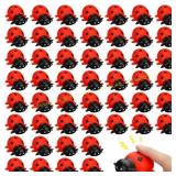 Syhood 50 Pcs Mini Ladybug Toys Squeak
