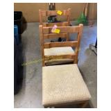 2 wooden chairs