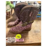 Roper Girls Size 1 Glitter Leopard Boots