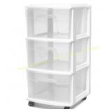 Homz 3-Tier Clear Plastic Rolling Storage Cart