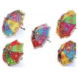 ROYAL CRAFT 5 Pcs Indian Vintage Umbrellas Set