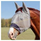 Horse Fly Mask, Adjustable UV, Gray, Medium