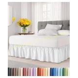 Wrap Around King Bed Skirt, 15" Drop, White