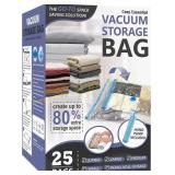 Vacuum Storage Bags, 25 Pack, Hand Pump