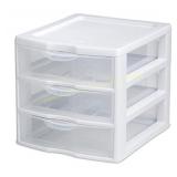 Sterilite 3-Drawer Desktop Unit, Clear/White