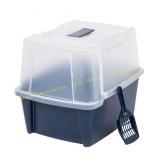 IRIS Large Split-Hood Cat Litter Box. No scoop inc
