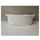 Cotton Rope Basket Oval White