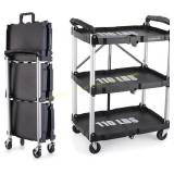 FUTURELAB Folding Service Cart - 3 Tier