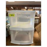 2ct Plastic Drawers & Trash Can