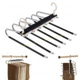 2ct. Space Saving Hangers: 6-Layer Rack, 65mm Blac