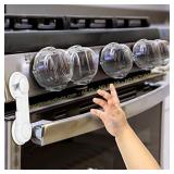 Stove Knob Safety Covers, 6-Pack, Clear View