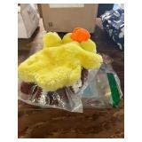 Duck plush, universal bows, & football beanie