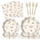 Cowboy Party Plates 100 Pcs Western Dinnerware
