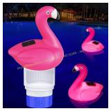 Solar Pool Chlorine Floater with Light, 9" Red