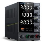 Wanptek DC Power Supply 0-30V 0-10A, USB-C QC