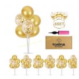TONIFUL 6-Set Gold Balloon Stand Centerpieces