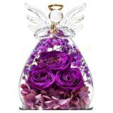 Beferr Forever Rose in Glass Angel Figurine