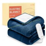 HOMLYNS LuxeHeat Heated Blanket, Navy