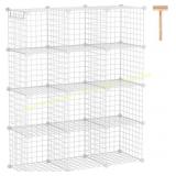 C&AHOME 12-Cube Wire Storage Organizer, White
