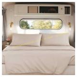 Nestl Beige Queen Sheets for RV   4pc Set