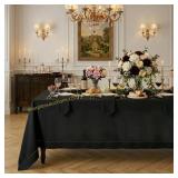 Signature Linen Black Tablecloth 60x90"