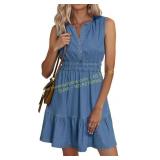BerryGo Womens Denim Dress with Pockets Sz XL