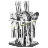 Stainless Steel Silverware Set with Stand