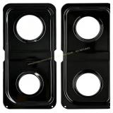 GE Gas Stove Drip Pans 16.6x8 Black 2 Pcs