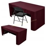 Burgundy Open-Back Fitted Tablecloths 6ft 2pcs