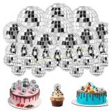 30 Pcs Disco Balls Cake Decoration, 4 Sizes
