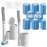 2 Pack Toilet Brush & Holder Set (24 Refills)