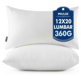 MIULEE 12x20 Throw Pillows Inserts 2 Pack