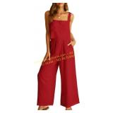 Sz Med Linen Jumpsuit Set Casual Beachwear