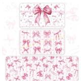 Drydiet 3 Pcs Pink Bow Kitchen Rugs 17x29/47
