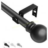 Black Curtain Rods 36"-62", 5/8" Drapery Rod