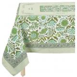 Mahjong Tablecloth, 55" x 55", Green Flower