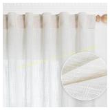 MYSKY HOME Linen White Curtains 84" 2 Panels