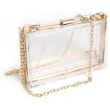 WJCD Clear Purse Acrylic Clutch Bag with Chain