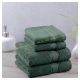 Purely Indulgent 2 washcloths 2 hand towels green