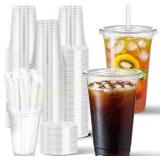 CHARMOUNT 100 Cups 20 oz Clear w/ Lids