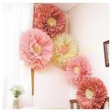 Chunful 5 Pcs Large Boho Tissue Paper Pom Poms