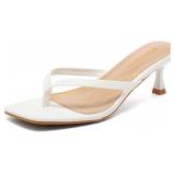 Kitten Heels Thong Sandals Square Toe Flops