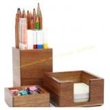 RAWILL 3-Piece Wooden Desk Organizer Set