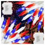 2 Pack 100 LED Red White and Blue Lights