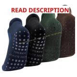 Sz L ct 3 pair Men Low Ankle Grip Yoga Socks