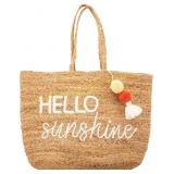 Karma Women Jute Beach Bag Tote, No Tasle