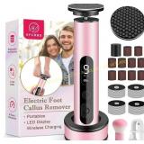 Electric Foot Callus Remover with LED (Pink), over