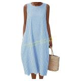 LOMON Cotton Maxi Dress with Pockets